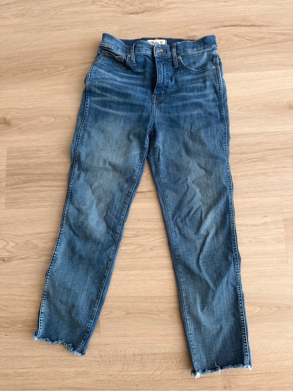 Madewell Women's Faded Blue Straight-Leg Jeans